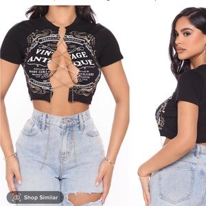 Chain Lace Up Crop Top